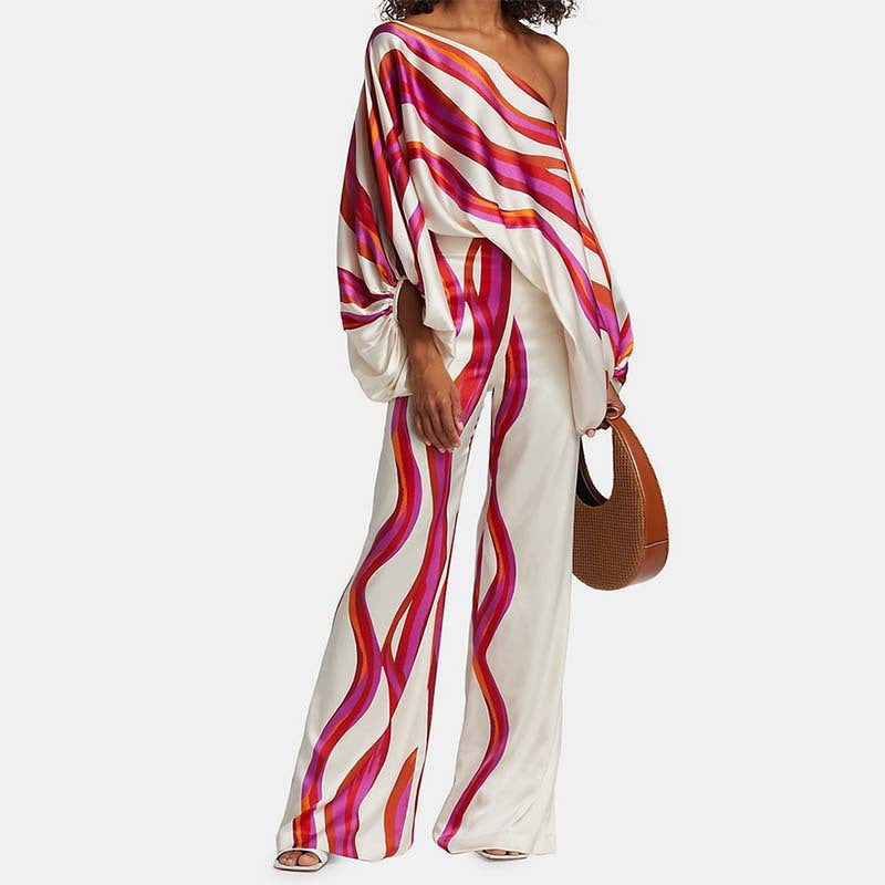 Dame Off-Shoulder Bredbenet Jumpsuit Stilla