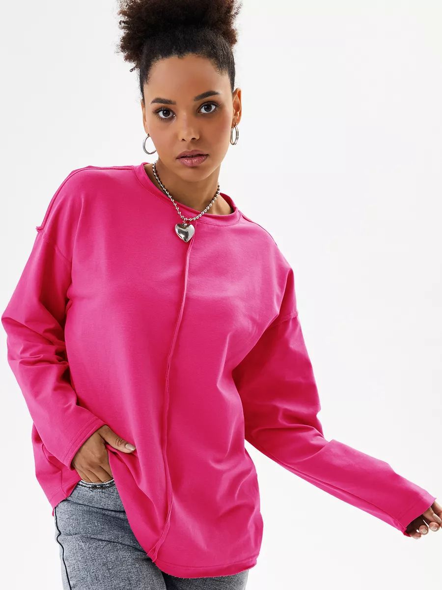 Dame afslappet oversized sweatshirt med fashionable detaljer Stilla