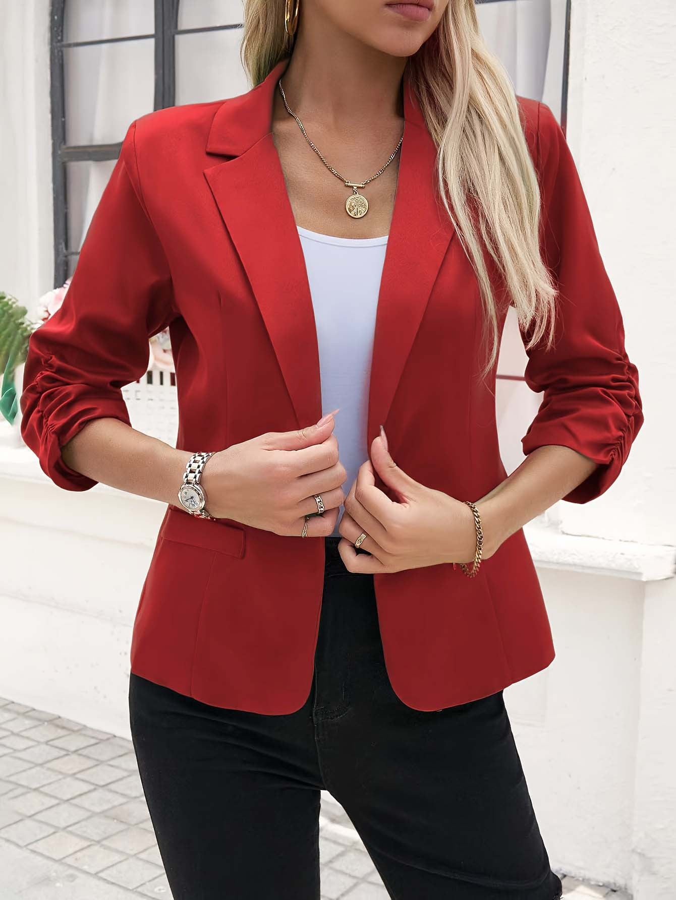 Dame elegant blazer med smidig tekstur og moderne snit Stilla