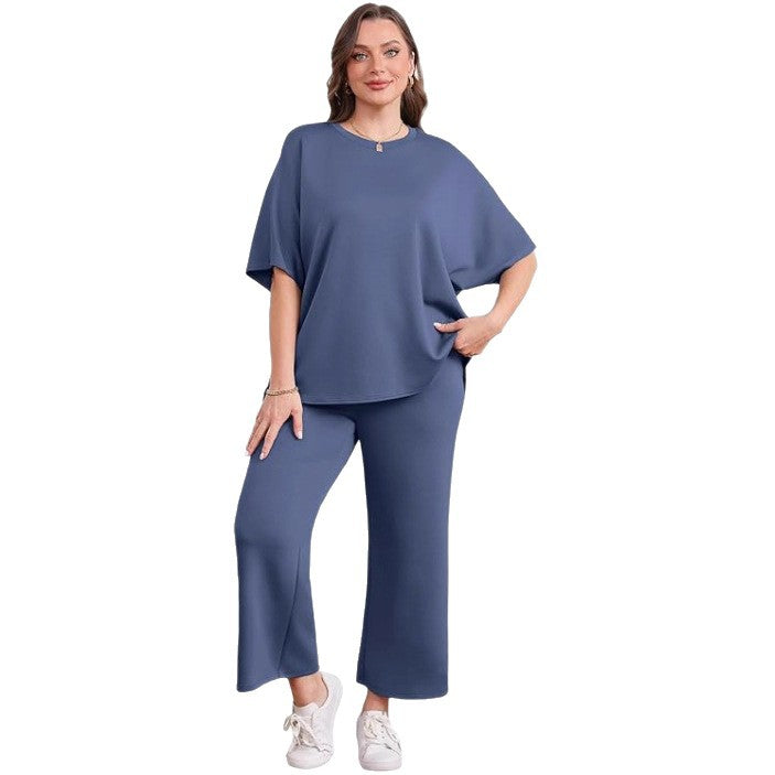 Dame afslappet lounge-sæt med behagelig elastisk linning og sidelommer Stilla