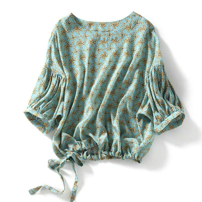 Dame afslappet bluse med puffærmer Stilla