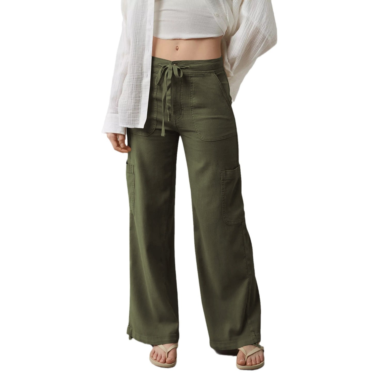 Dame afslappet Cargo-bukser med elastisk talje og praktiske sidelommer Stilla