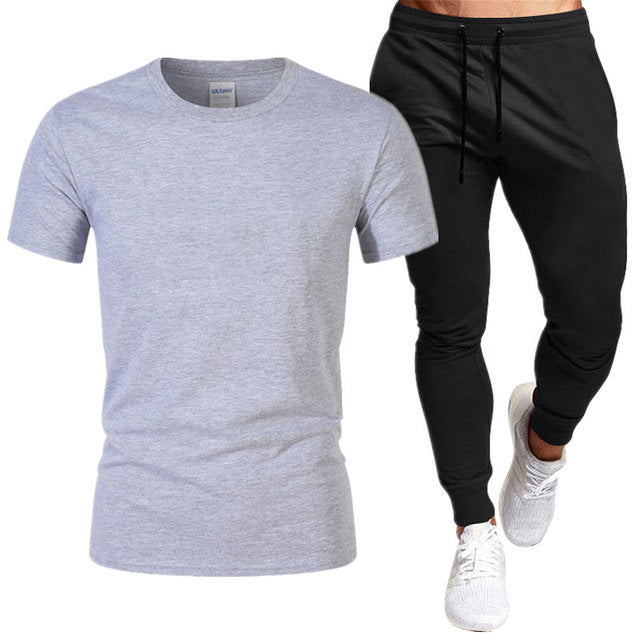 Herrer sporty træningssæt med t-shirt og joggebukser Stilla