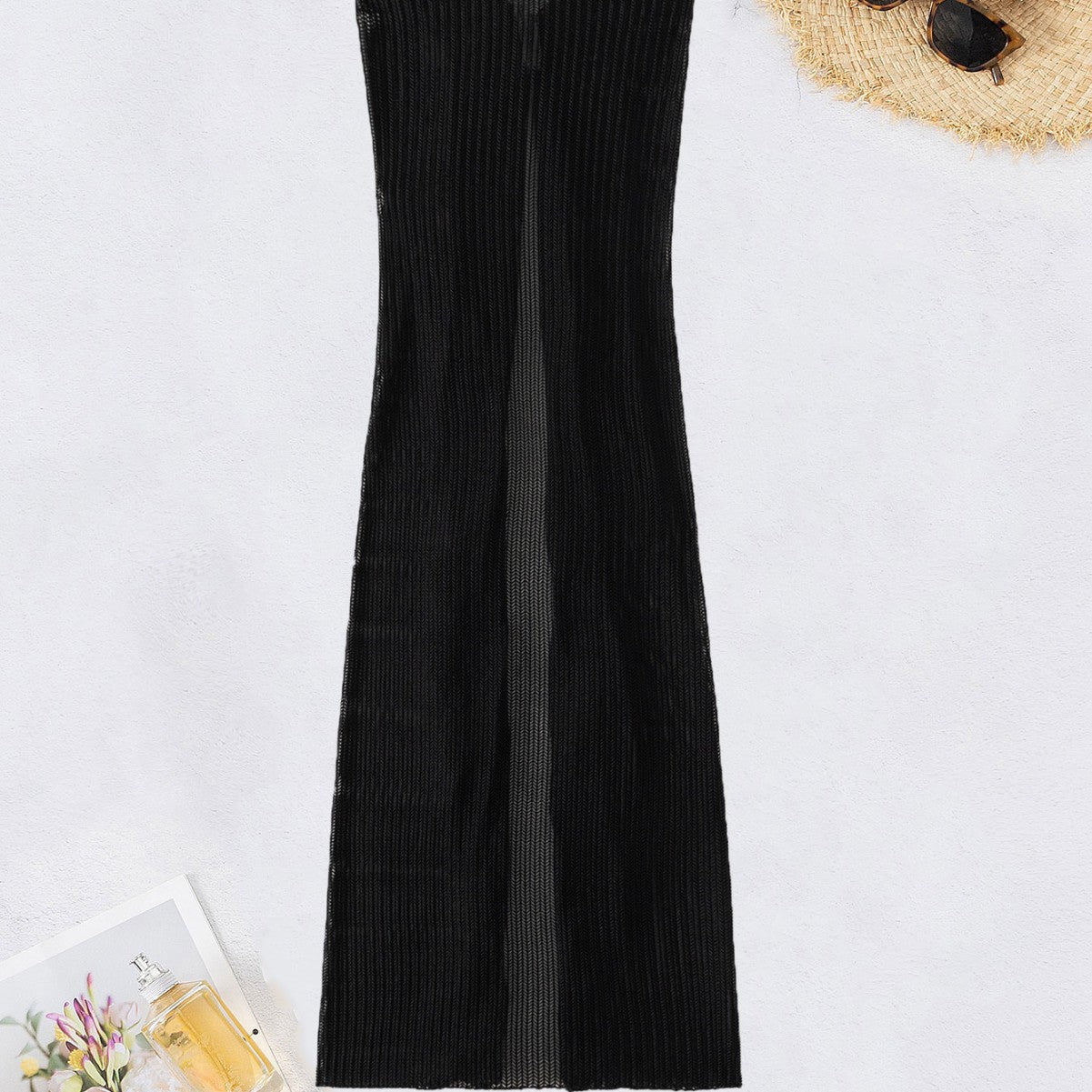 Dame Elegant flydende bade nederdel med sidelange slids og dekorativ lukning Stilla