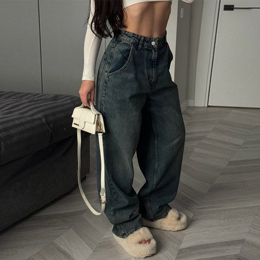 Damer baggy jeans med høj talje og afslappet pasform Stilla