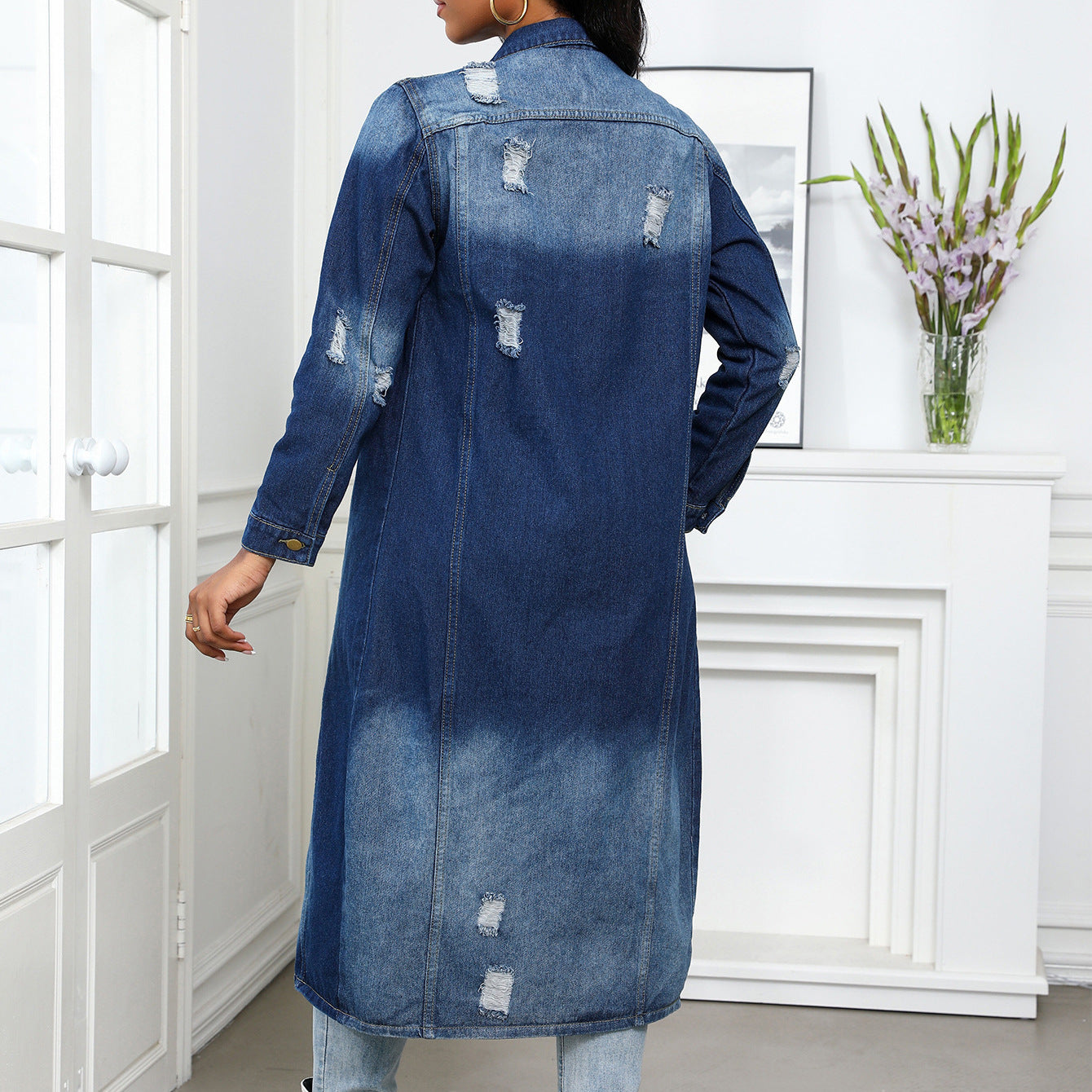 Dame afslappet denim-jakke i oversized stil Stilla