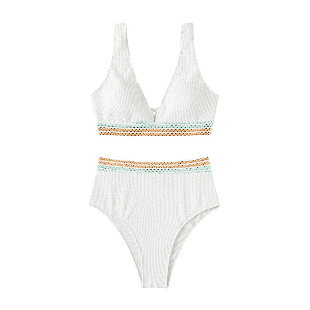 Dame Højtskåret Bikini med trendy netdetaljer Stilla