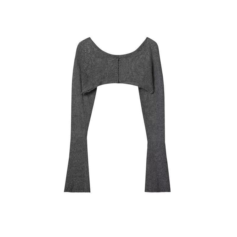 Dame Cropped Kogleærmet Strikoverdel Stilla