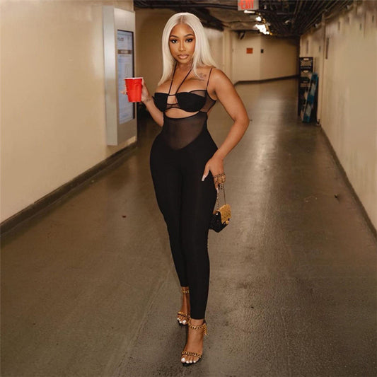 Dame Fashionable Jumpsuit med Cut-Outs og justerbare stropper Stilla
