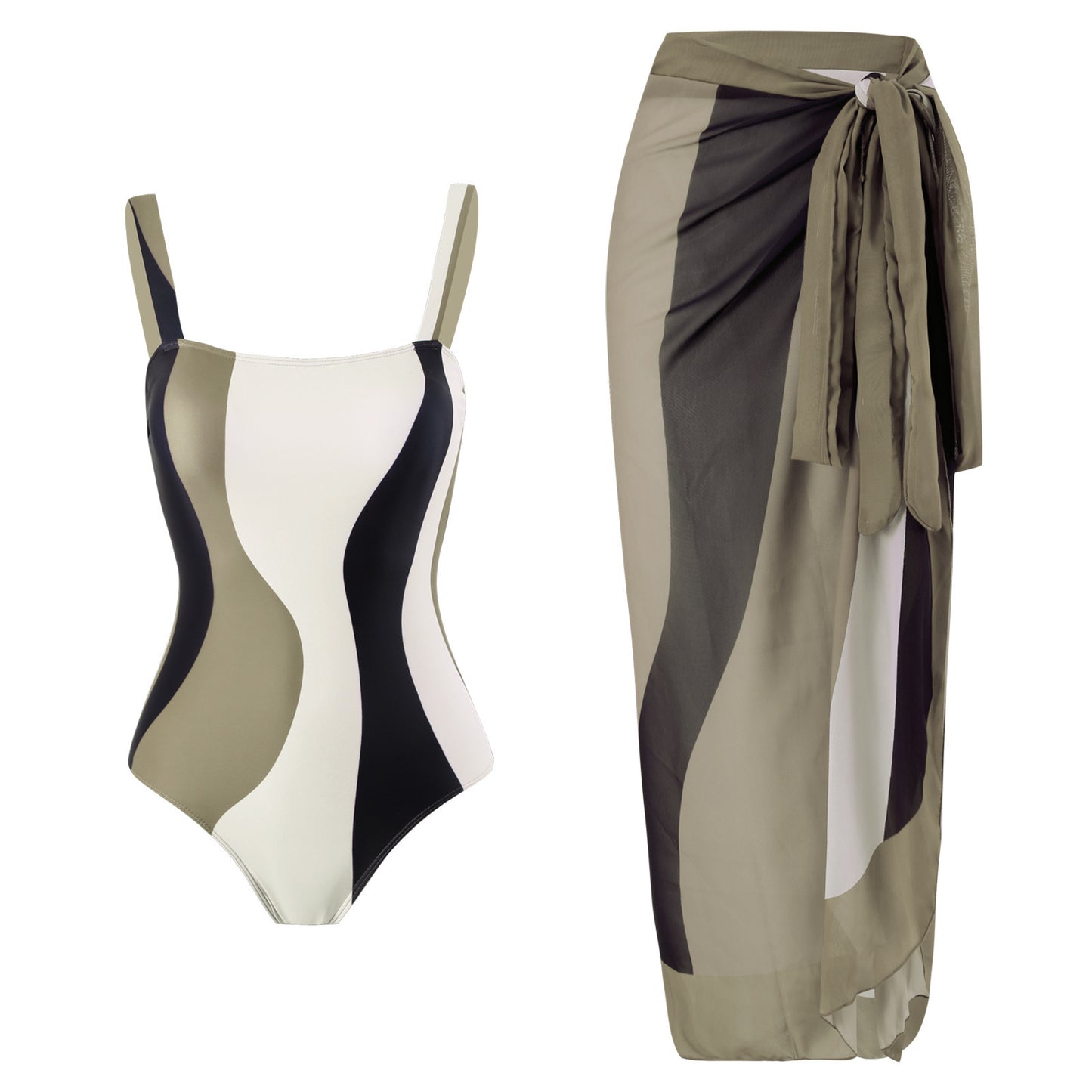 Dame elegant badedragt med omslagsskørt i moderne design Stilla