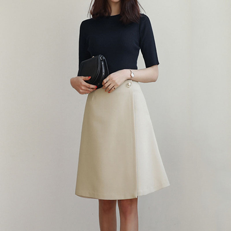 Dame A-linie nederdel med elegant drapering Stilla