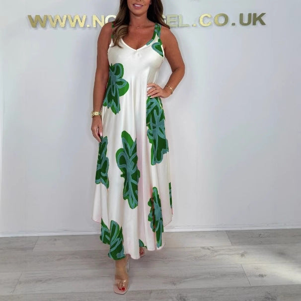 Dame Elegant Floral Maxi Kjole Stilla