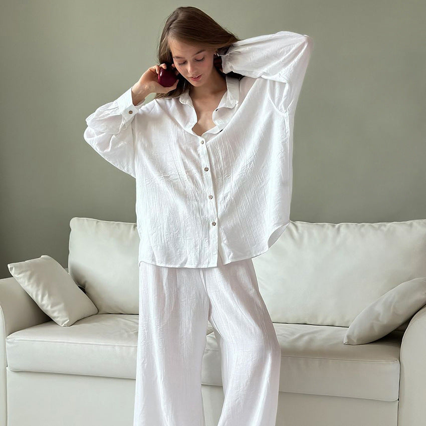 Dame afslappet skjorte og vid bukser sæt Stilla