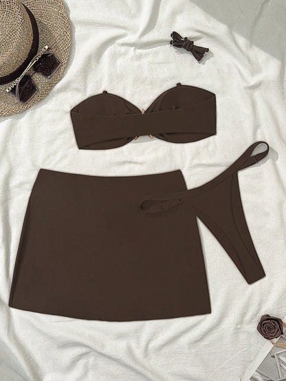 Dame Bandeau Badetøjsæt med Overdel Stilla