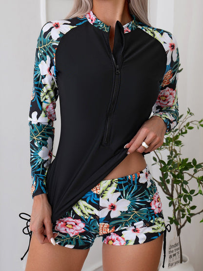 Dame UV-beskyttelses badedragt med lange ærmer og kombinerbare shorts Stilla