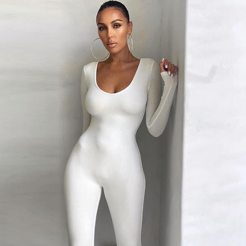 Dame Funktionel Jumpsuit med dyb udskæring og lang arm Stilla