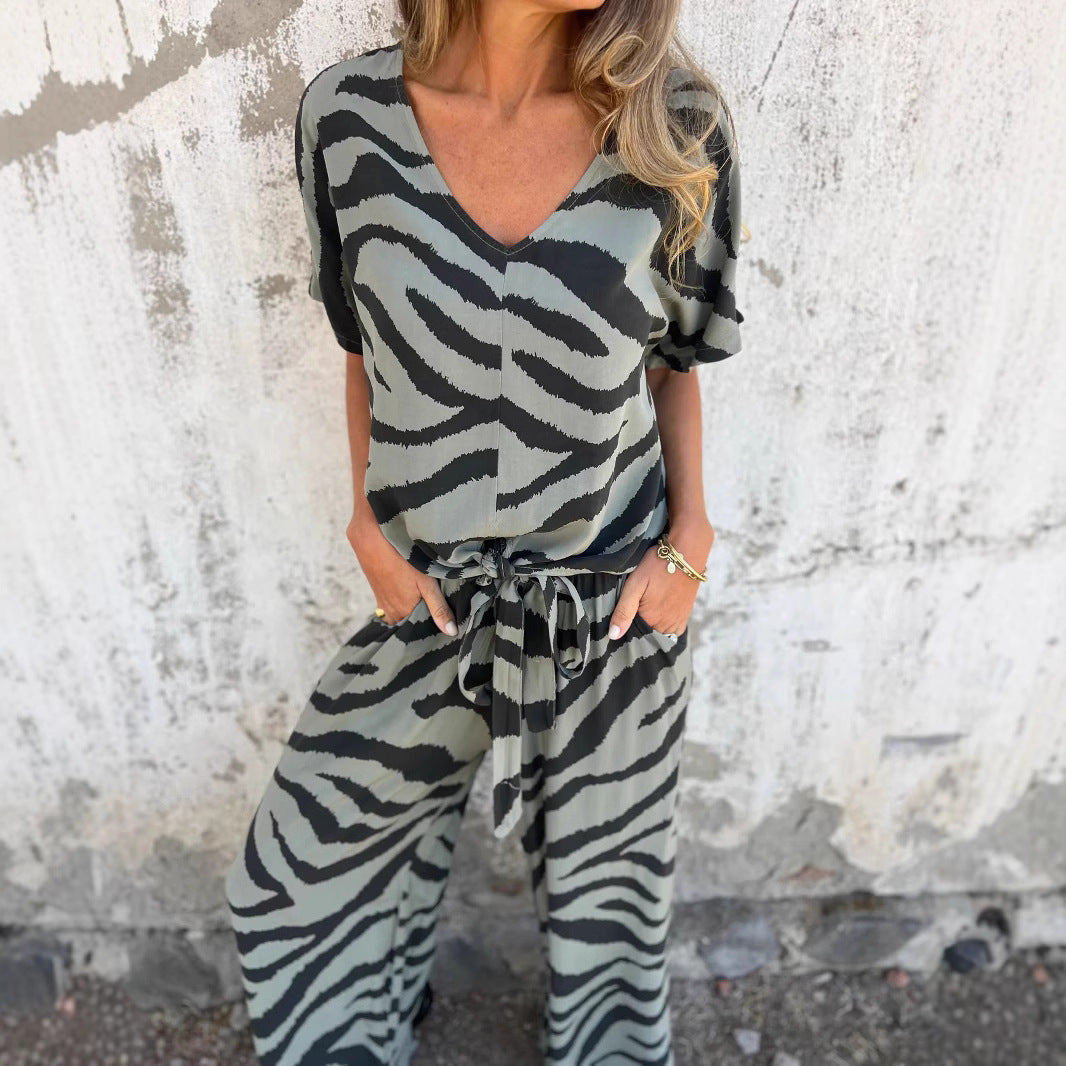 Damer elegant jumpsuit med afslappet tigerdesign Stilla