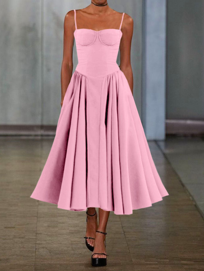 Dame Elegant A-linje Midi Kjole Stilla