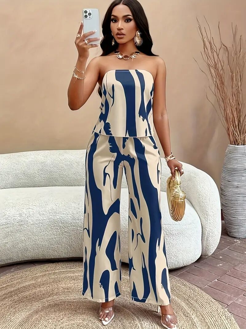 Dame mode jumpsuit med lav talje betonelse Stilla