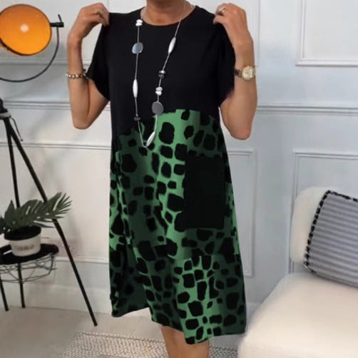 Dame afslappet kjole med dyremønster Stilla