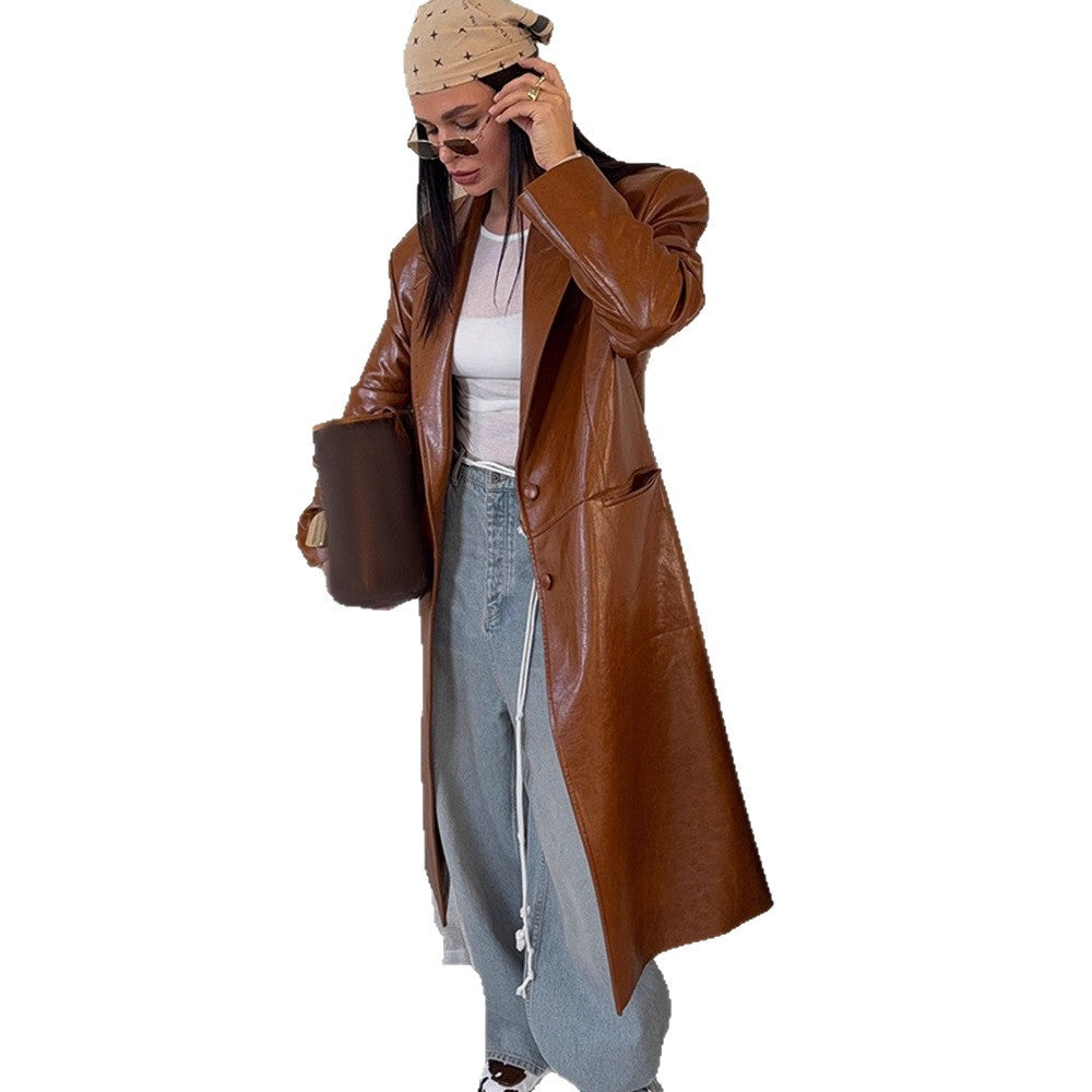 Dame Ekstravagant Læderfrakke Stilla