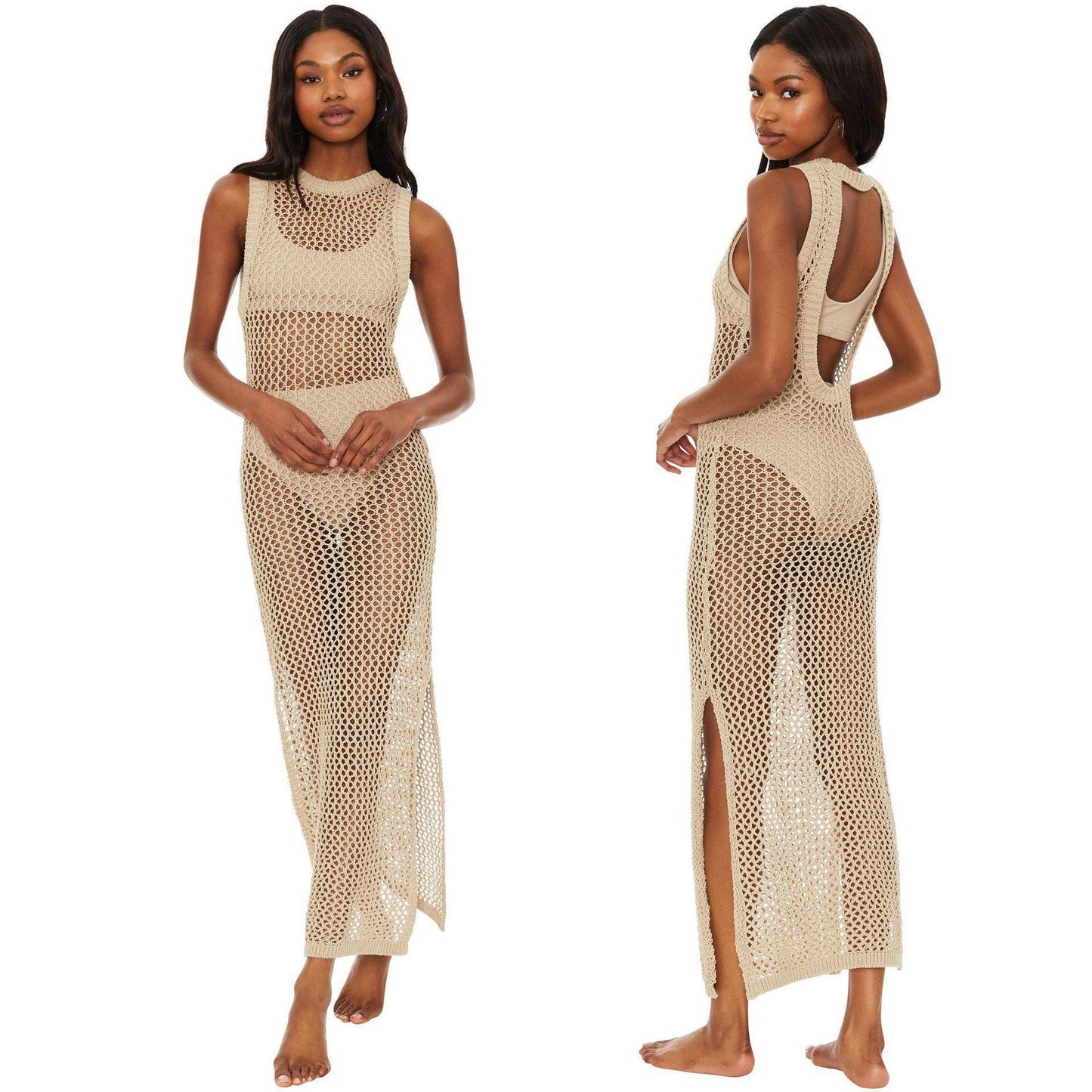 Dame Åben Strik Strand Graviditetskjole Stilla