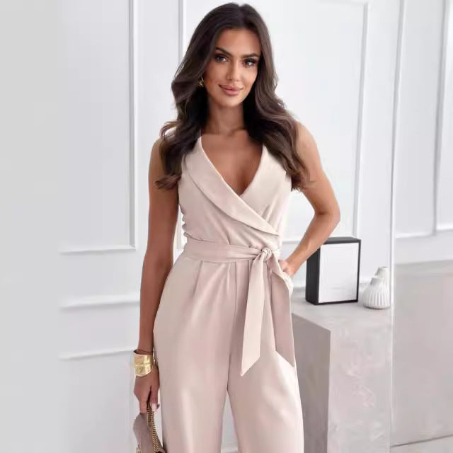 Dame Elegant Vikløs Jumpsuit Stilla