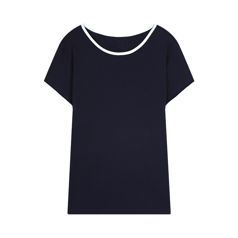 Dame afslappet oversized T-shirt med blød rund halsudskæring og fashionable detaljer Stilla