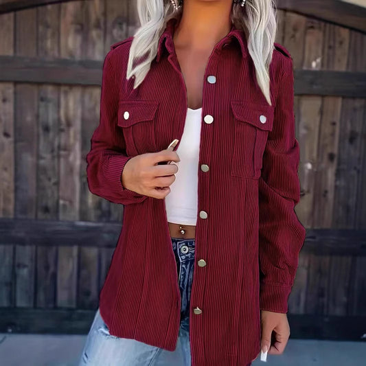 Dame afslappet skjorte i struktureret design med praktiske lommer Stilla