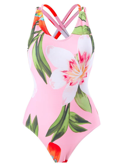 Dame badetøj sæt med blomsterdesign og mode ruffle detaljer Stilla