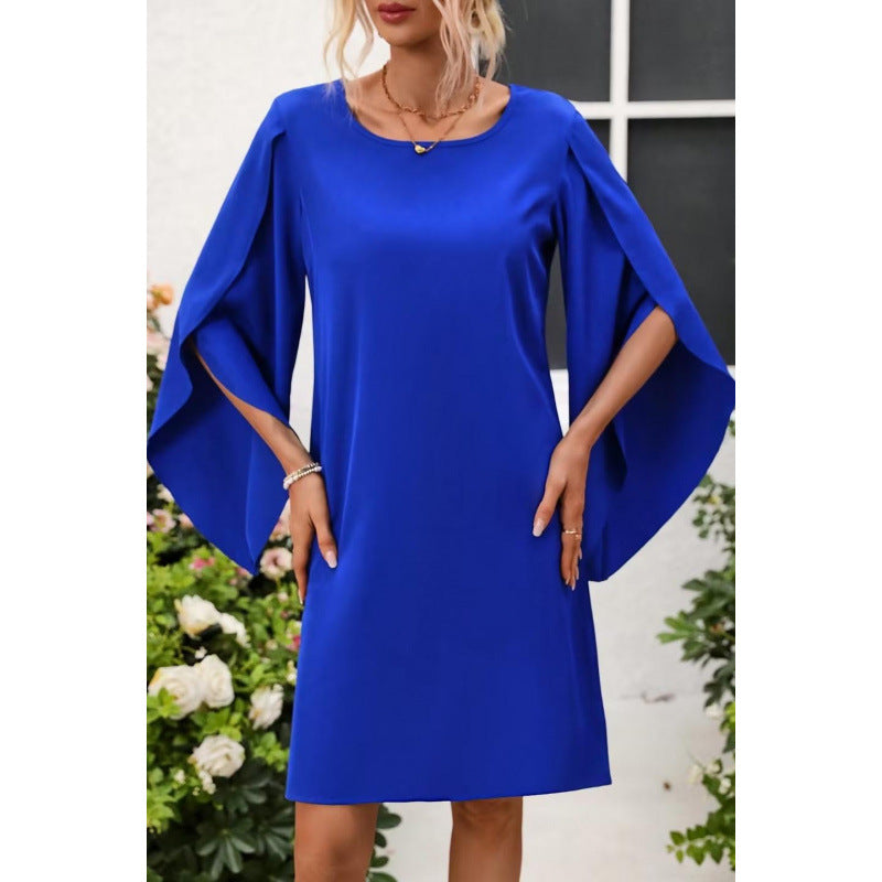 Dame Elegant jersey kjole med vid pasform og raffinerede vingeærmer Stilla