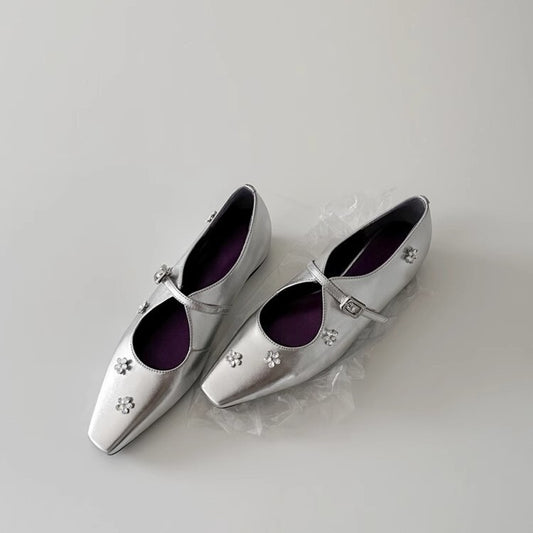 Dame Dekorative Strass Mary Jane Ballerinaer Stilla