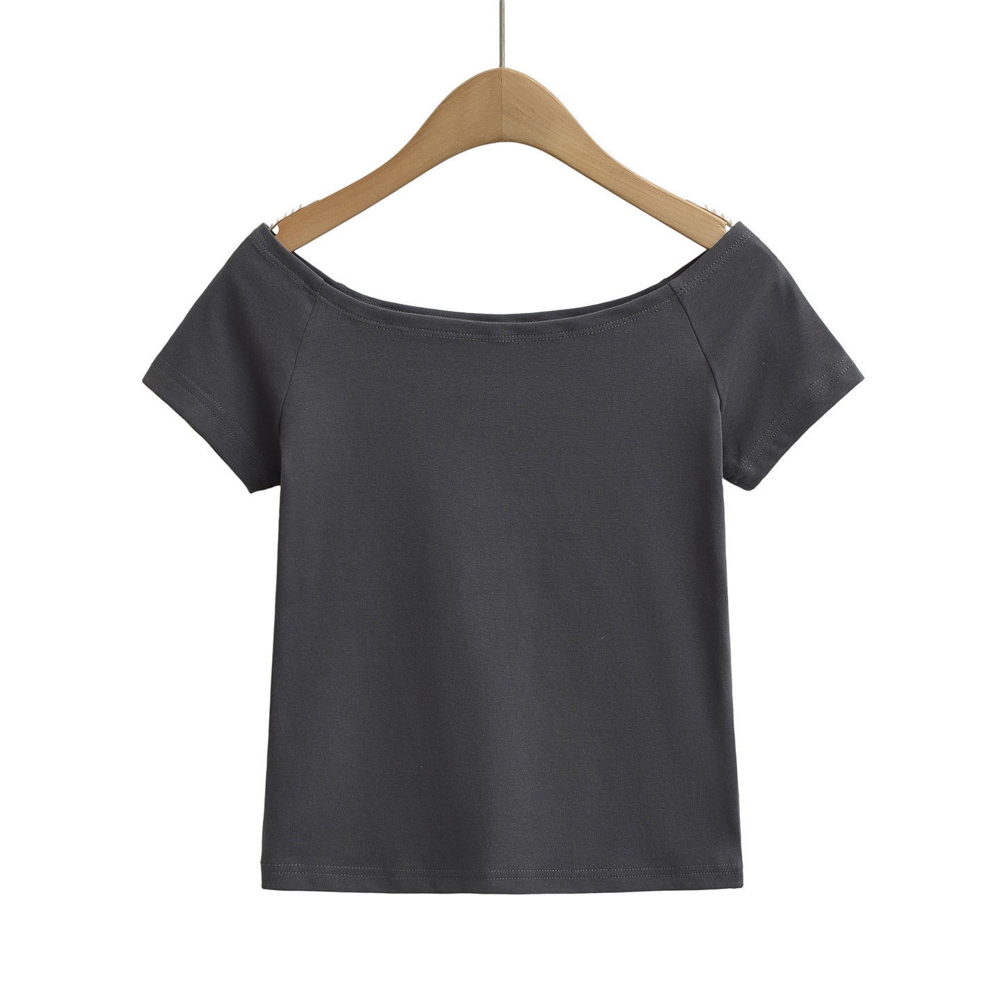 Dame afslappet Off-Shoulder T-shirt lavet af høj kvalitets bomuldsblanding Stilla