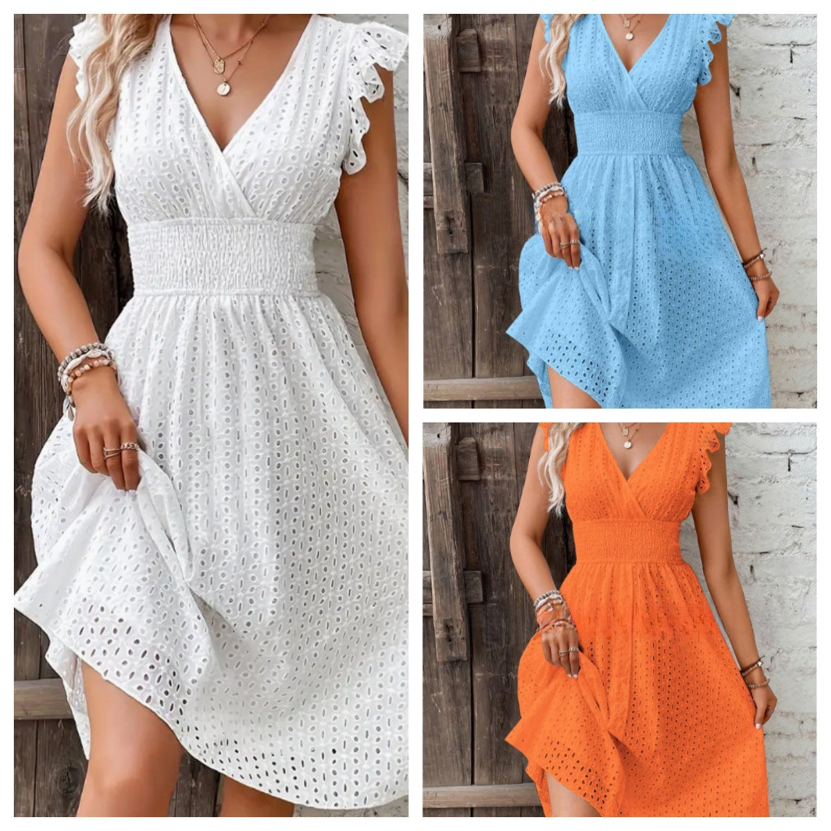 Dame sommerkjole med ruffle detaljer Stilla