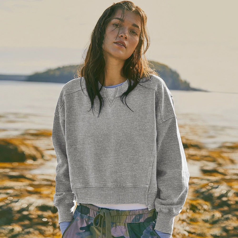 Dame afslappet oversized sweatshirt med strategiske syninger Stilla