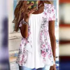 Dame bluser med blomsterdesign og let, flydende stof Stilla