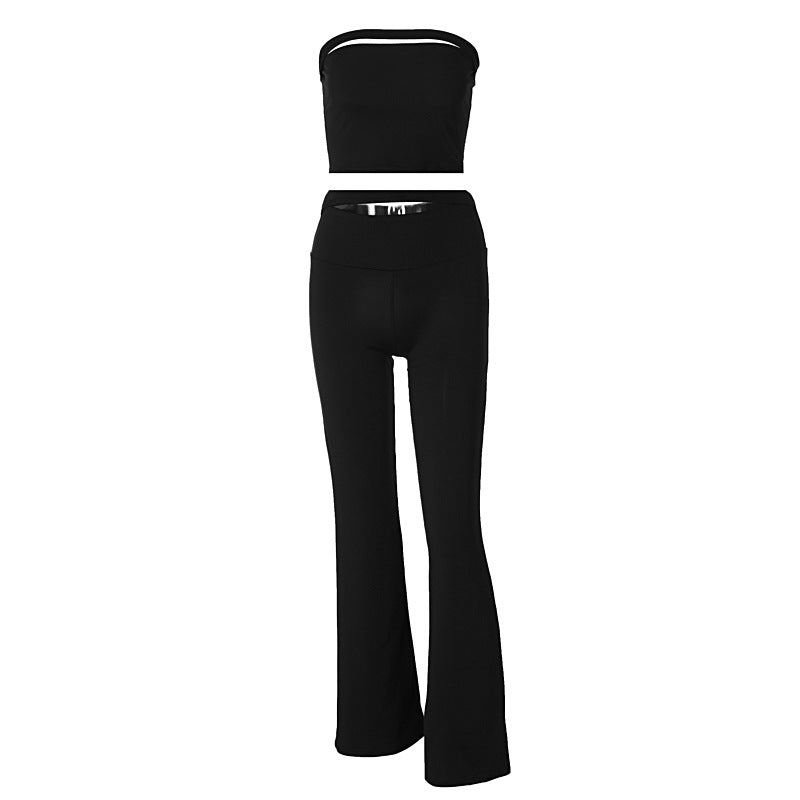 Dame sæt bestående af crop-top og bred buksedragt Stilla