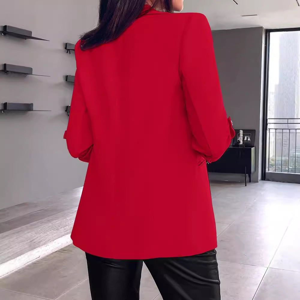 Dame Elegant Blazerjakke med fashionabel snit og optiske accenter Stilla