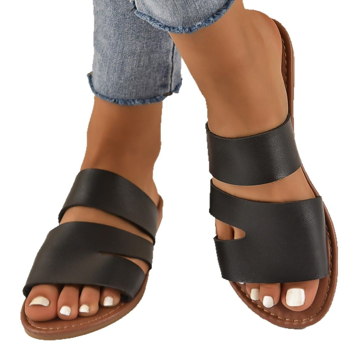 Dame Åbne Remsandaler med elegante løkker og komfortabelt fodseng Stilla