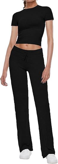 Dame afslappet crop-top og sportshose sæt Stilla