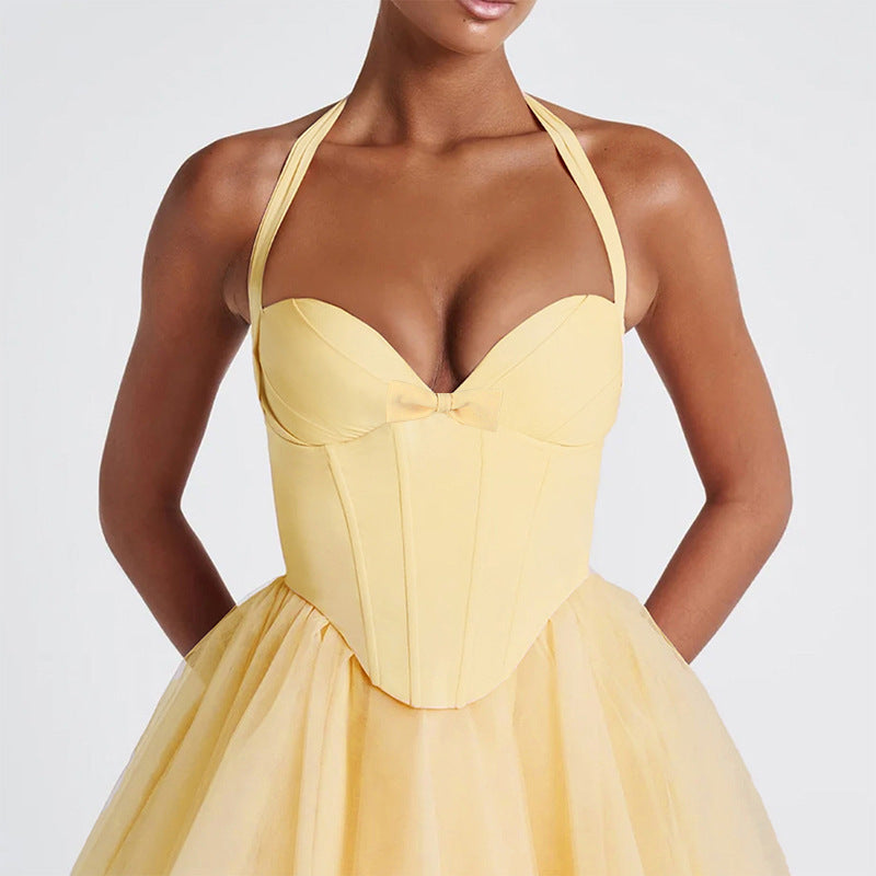 Dame Elegant Halter Corsage Top Stilla