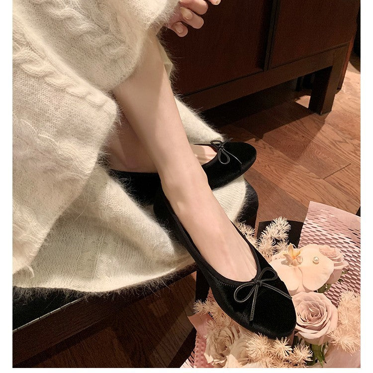 Dame Elegant Flad Ballet Sko med Sløjfedetail Stilla