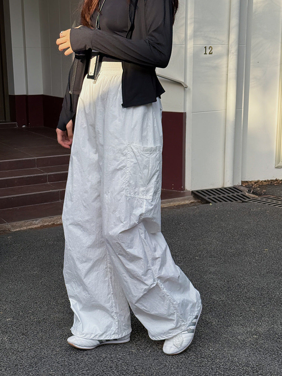 Dame afslappet Cargo-bukser med elastisk talje og praktiske lommer Stilla