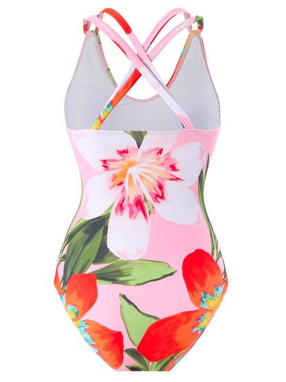 Dame badetøj sæt med blomsterdesign og mode ruffle detaljer Stilla