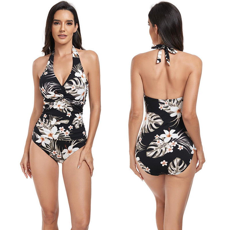 Dame Elegant Badedragt med raffinerede flæser og blomstermønstre Stilla