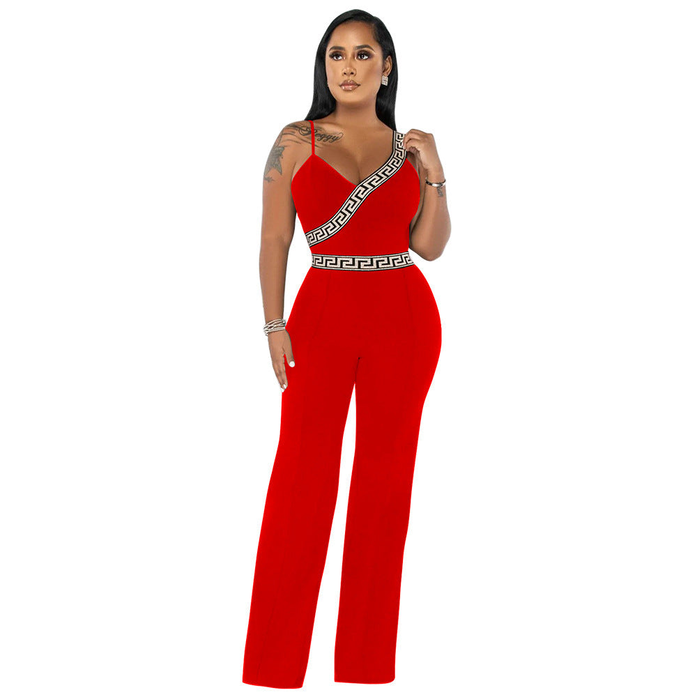 Dame elegant jumpsuit med glamourøst design og justerbar strop Stilla