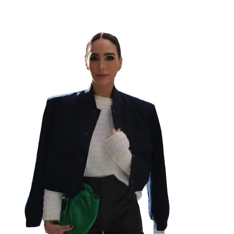 Dame cropped bomberjakke med praktiske lommer og elastiske manchetter Stilla