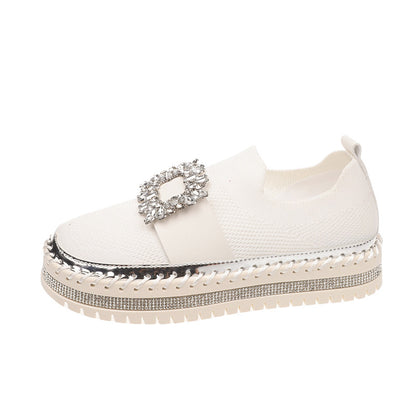 Dame Mode Slip-On Sneakers med glitrende smykkedetail Stilla