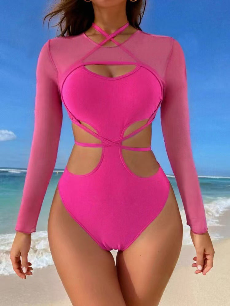 Dame Einteiler Badedragt med markant Cut-Out og stilfuldt krydsdesign Stilla