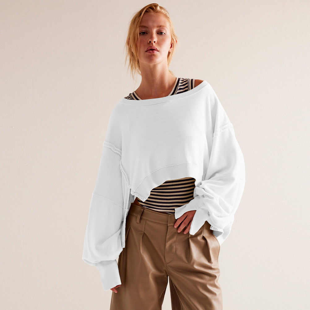 Dame afslappet oversized sweater med voluminøse ærmer og blødt materiale Stilla